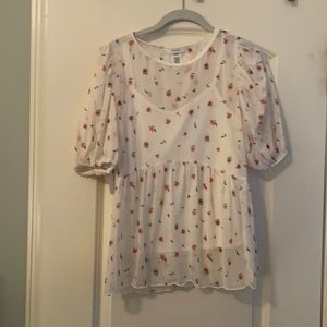 White floral top